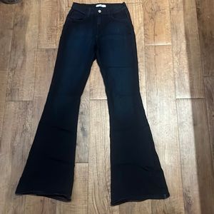 O2 Denim dark blue flare jeans